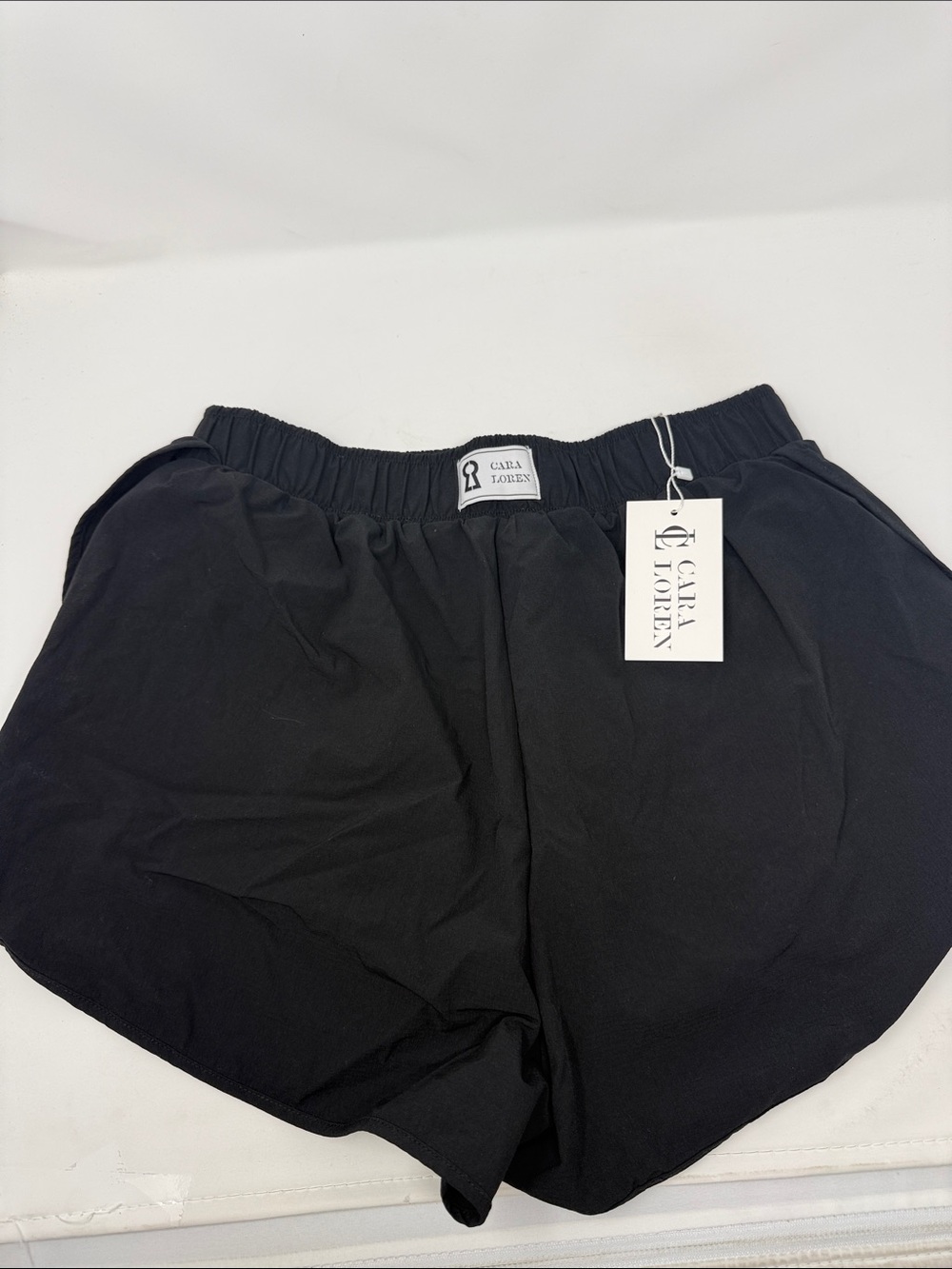 Cara Loren Black Women's Elastic-Waist track Shorts size M - Picture 3 of 8